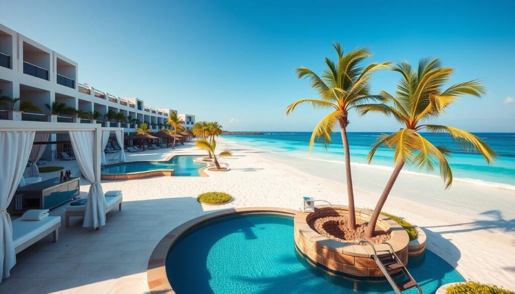 All-inclusive luxury resort in Riviera Maya with pristine beaches, highlighting luxury travel destinations affordable price in Mexico All-inclusive luxury resort in Riviera Maya with pristine beaches, highlighting luxury travel destinations affordable price in Mexico