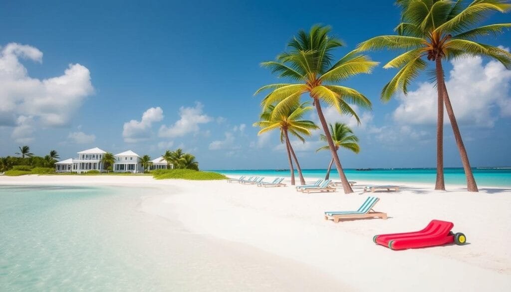 Beachfront at COMO Parrot Cay in Turks and Caicos showing luxury family amenities