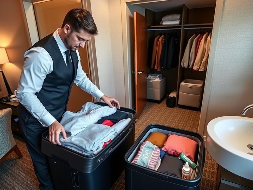 Butler unpacking service at a luxury family resort Butler unpacking service at a luxury family resort