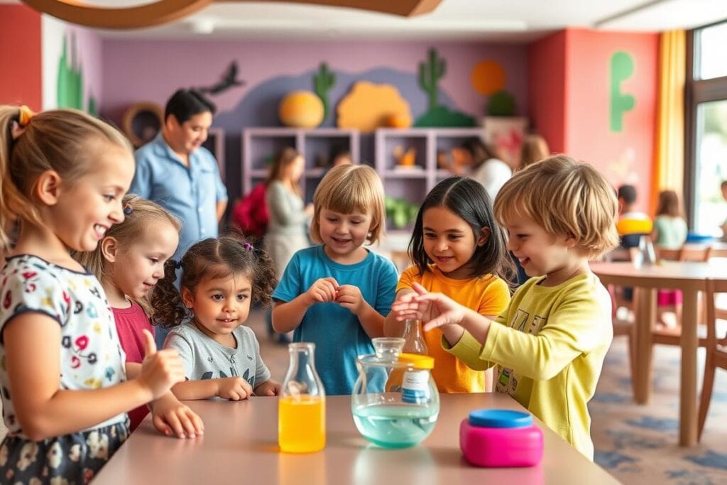 Children engaged in themed kids club activity at luxury resort - Guilt-Free Pampering 5-Star Resorts Children engaged in themed kids club activity at luxury resort - Guilt-Free Pampering 5-Star Resorts