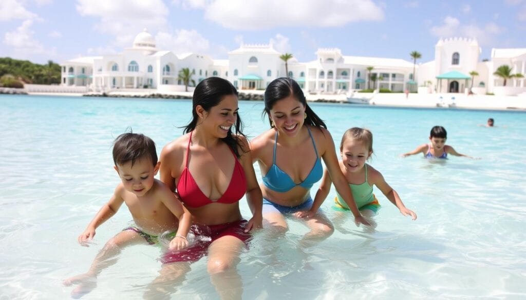 Family enjoying water activities at Cap Juluca in Anguilla