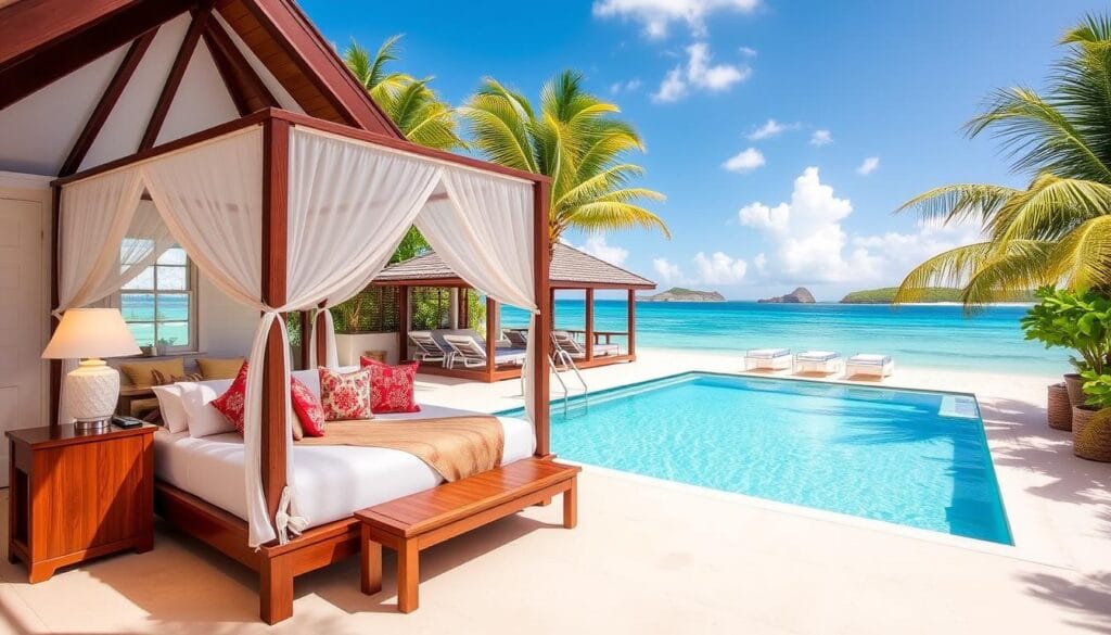 Jumby Bay Island Resort in Antigua with beachfront family suite and private pool Jumby Bay Island Resort in Antigua with beachfront family suite and private pool