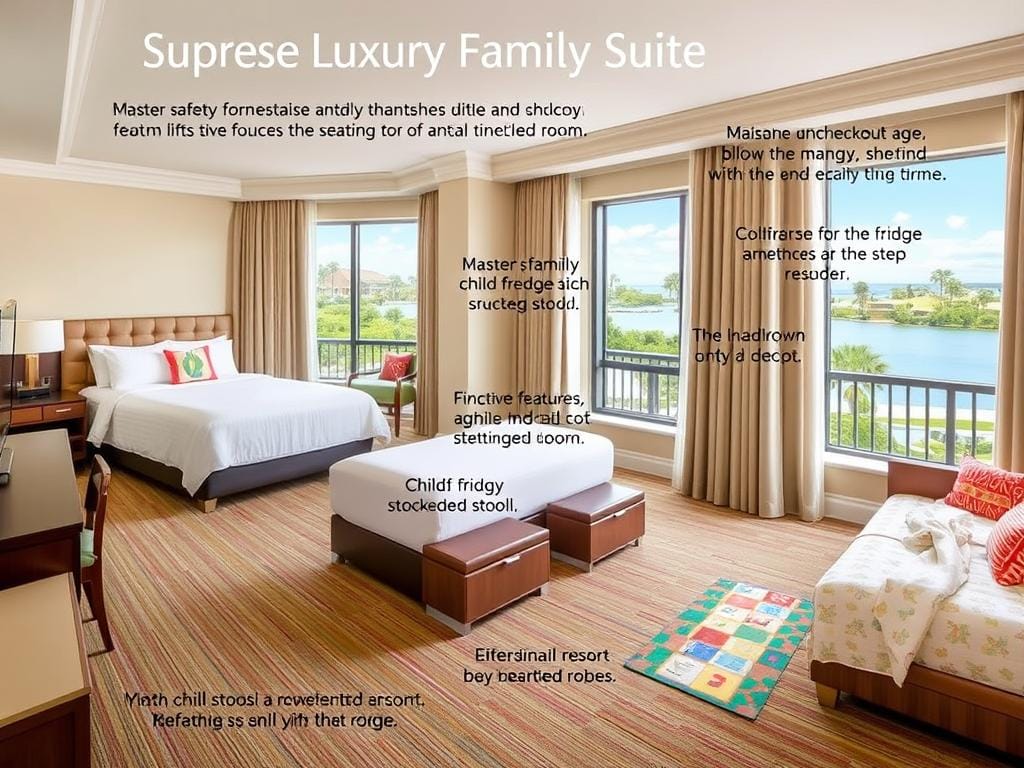 Luxury family suite with connecting rooms and child-friendly amenities Luxury family suite with connecting rooms and child-friendly amenities