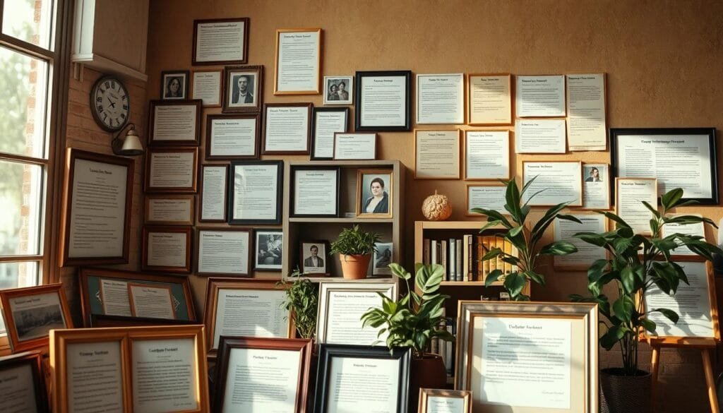 Volunteer Reviews: A Vivid Tapestry of Experiences Showcasing a vibrant array of volunteer stories, the scene depicts a collage of framed testimonials against a warm, inviting backdrop. Soft, natural lighting filters through a window, casting a cozy glow over the displayed reviews. In the foreground, varied frames in wood, metal, and paper textures create a textured, tactile display, inviting the viewer to explore each unique account. In the middle ground, lush potted plants and a muted bookshelf add depth and a sense of community. The background features a muted, earthy-toned wall, providing a soothing, contemplative atmosphere to the overall composition. Volunteer Reviews: A Vivid Tapestry of Experiences Showcasing a vibrant array of volunteer stories, the scene depicts a collage of framed testimonials against a warm, inviting backdrop. Soft, natural lighting filters through a window, casting a cozy glow over the displayed reviews. In the foreground, varied frames in wood, metal, and paper textures create a textured, tactile display, inviting the viewer to explore each unique account. In the middle ground, lush potted plants and a muted bookshelf add depth and a sense of community. The background features a muted, earthy-toned wall, providing a soothing, contemplative atmosphere to the overall composition.
