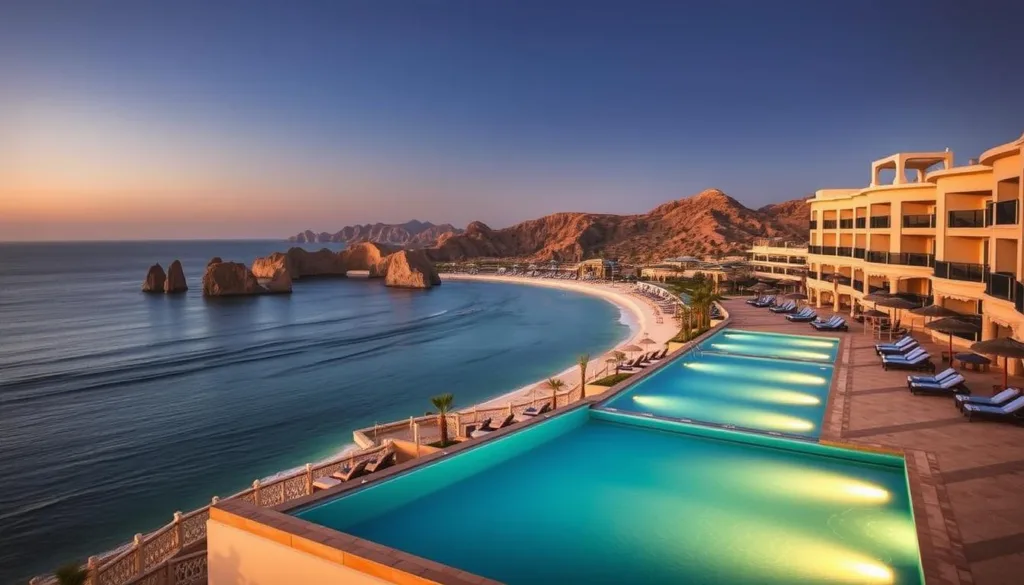 Los Cabos all-inclusive resort with stunning views of the Sea of Cortez and desert landscape