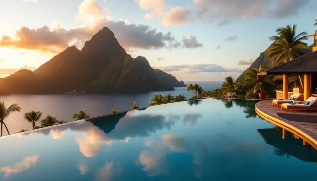 Luxury boutique all-inclusive resort in Saint Lucia with views of the Pitons
