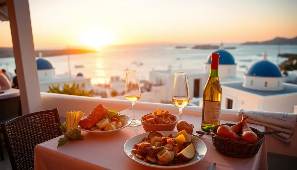 Sunset dinner in Paros
